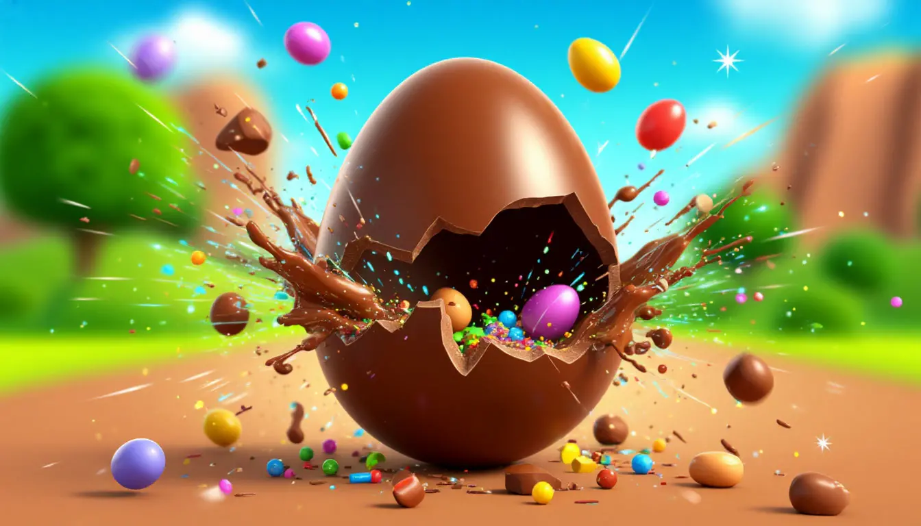 Œuf en chocolat éclaté